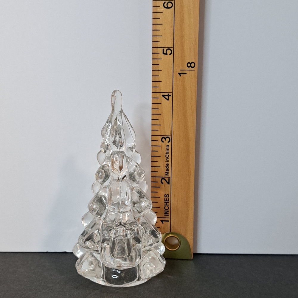 Vintage Biedermann & Sons Glass Christmas Tree Candle Holder Figurine - Picture 5 of 6